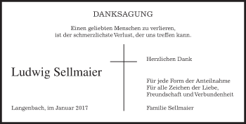 Traueranzeige von Ludwig Sellmaier von merkurtz