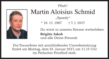 Traueranzeige von Martin Aloisius Schmid von merkurtz