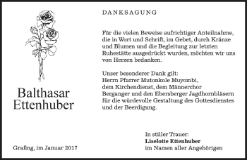 Traueranzeige von Balthasar Ettenhuber von merkurtz