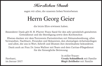 Traueranzeige von Georg Geier von merkurtz