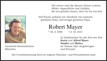 Traueranzeige von Robert Mayer von merkurtz