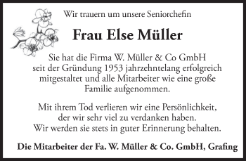 Traueranzeige von Else Müller