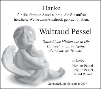 Traueranzeige von Waltraud Pessel von merkurtz