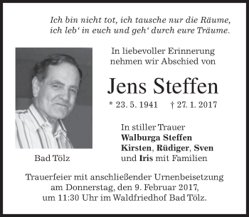 Traueranzeige von Jens Steffen von merkurtz