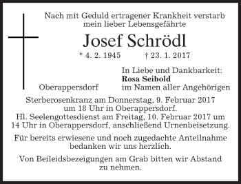 Traueranzeige von Josef Schrödl von merkurtz