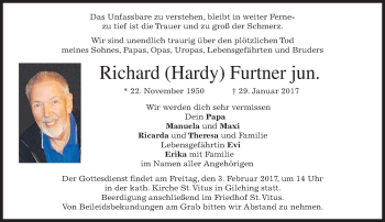 Traueranzeige von Richard Furtner von merkurtz