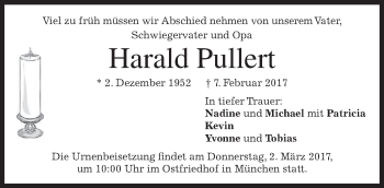 Traueranzeige von Harald Pullert von merkurtz