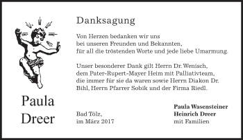 Traueranzeige von Paula Dreer von merkurtz