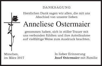 Traueranzeige von Anneliese Ostermaier von merkurtz