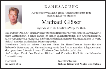 Traueranzeige von Michael Gläser von merkurtz
