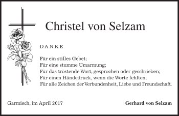 Traueranzeige von Christel von Selzam von merkurtz