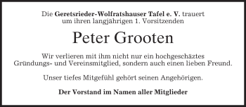 Traueranzeige von Peter Grooten von merkurtz