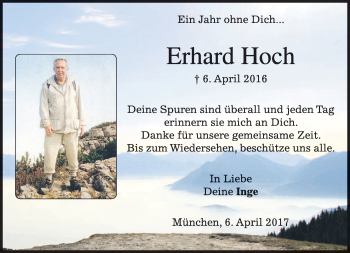 Traueranzeige von Erhard Hoch von merkurtz