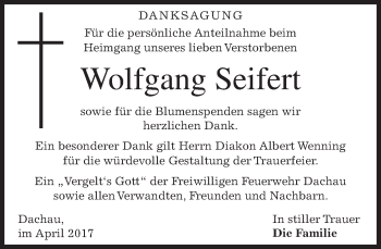Traueranzeige von Wolfgang Seifert von merkurtz