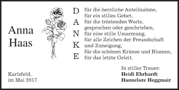 Traueranzeige von Anna Haas von merkurtz