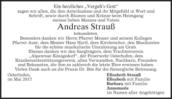 Traueranzeige von Andreas Strauß von merkurtz