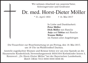 Traueranzeige von Horst-Dieter Möller von merkurtz