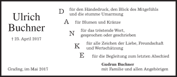 Traueranzeige von Ulrich Buchner von merkurtz