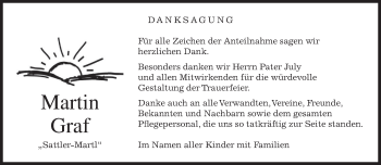 Traueranzeige von Martin Graf von merkurtz