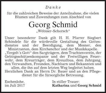 Traueranzeige von Georg Schmid