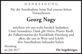 Traueranzeige von Georg Nagy von merkurtz