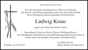 Traueranzeige von Ludwig Kraus von merkurtz