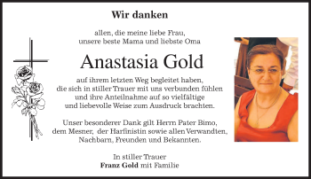 Traueranzeige von Anastasia Gold von merkurtz