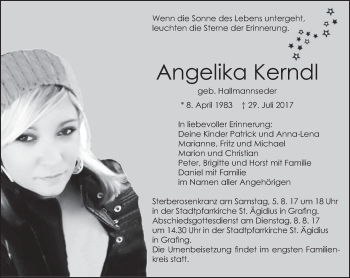 Traueranzeige von Angelika Kerndl von merkurtz
