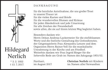 Traueranzeige von Hildegard Nerlich von merkurtz