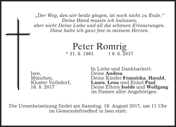 Traueranzeige von Peter Romrig von merkurtz