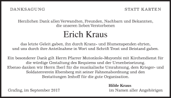 Traueranzeige von Erich Kraus von merkurtz