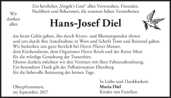 Traueranzeige von Hans-Josef Diel von merkurtz