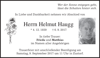 Traueranzeige von Helmut Haugg von merkurtz