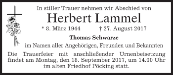 Traueranzeige von Herbert Lammel von merkurtz