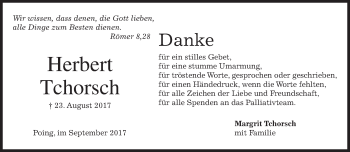 Traueranzeige von Herbert Tchorsch von merkurtz
