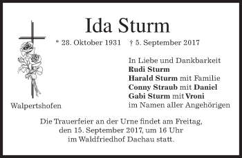 Traueranzeige von Ida Sturm von merkurtz