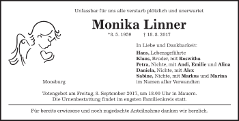 Traueranzeige von Monika Linner von merkurtz