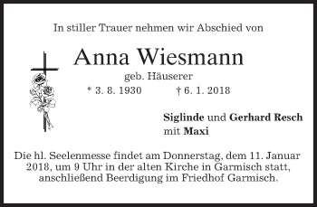 Traueranzeige von Anna Wiesmann von merkurtz