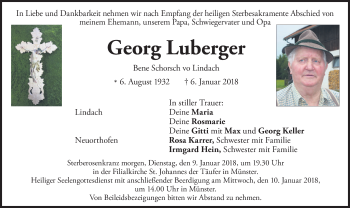 Traueranzeige von Georg Luberger