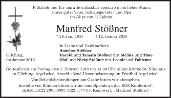 Traueranzeige von Manfred Stößner von merkurtz