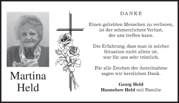 Traueranzeige von Martina Held von merkurtz