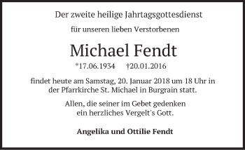 Traueranzeige von Michael Fendt von merkurtz