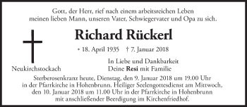 Traueranzeige von Richard Rückerl