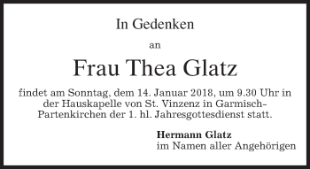 Traueranzeige von Thea Glatz von merkurtz