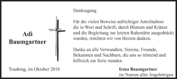 Traueranzeige von Adi Baumgartner von merkurtz