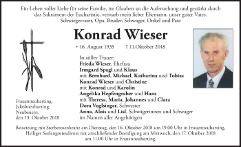 Traueranzeige von Konrad Wieser von merkurtz