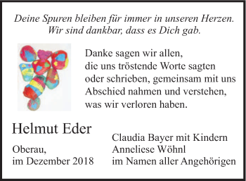 Traueranzeige von Helmut Eder von merkurtz