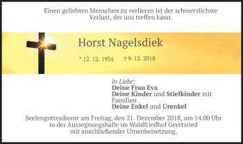 Traueranzeige von Horst Nagelsdiek von merkurtz
