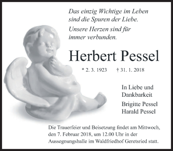 Traueranzeige von Herbert Pessel von merkurtz