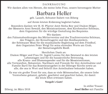 Traueranzeige von Barbara Heller